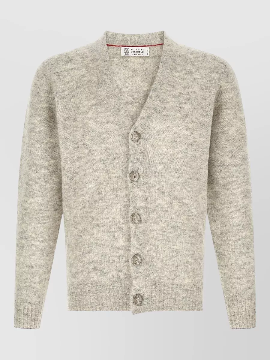 Brunello Cucinelli Alpaca cashmere v-neck ribbed cardigan