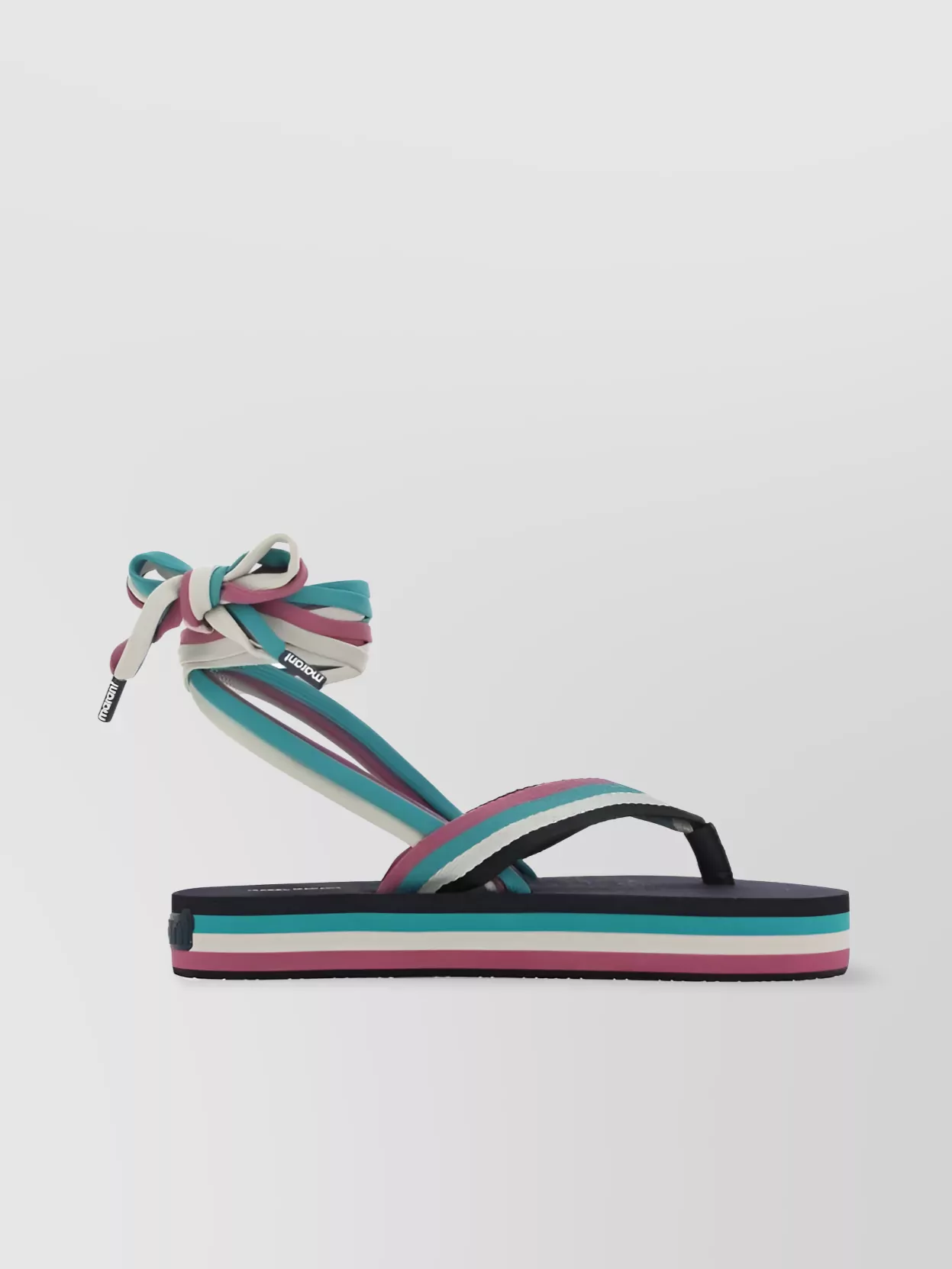 Shop Isabel Marant Étoile Striped Platform Sandals Featuring Bow Detail In Cream
