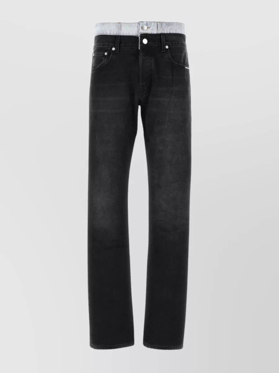 Shop Vtmnts Black Denim Jeans In Grey