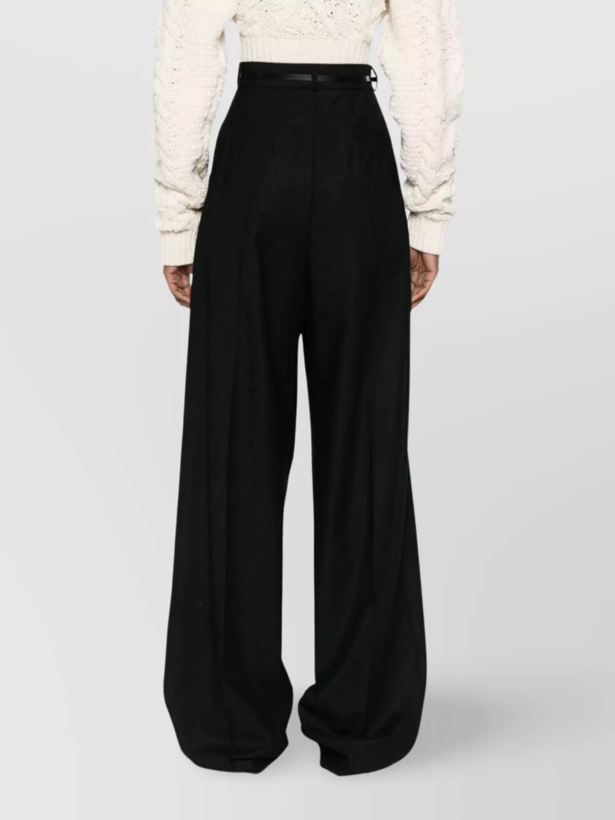 Sportmax High Waist Wide Leg Trousers With Pockets