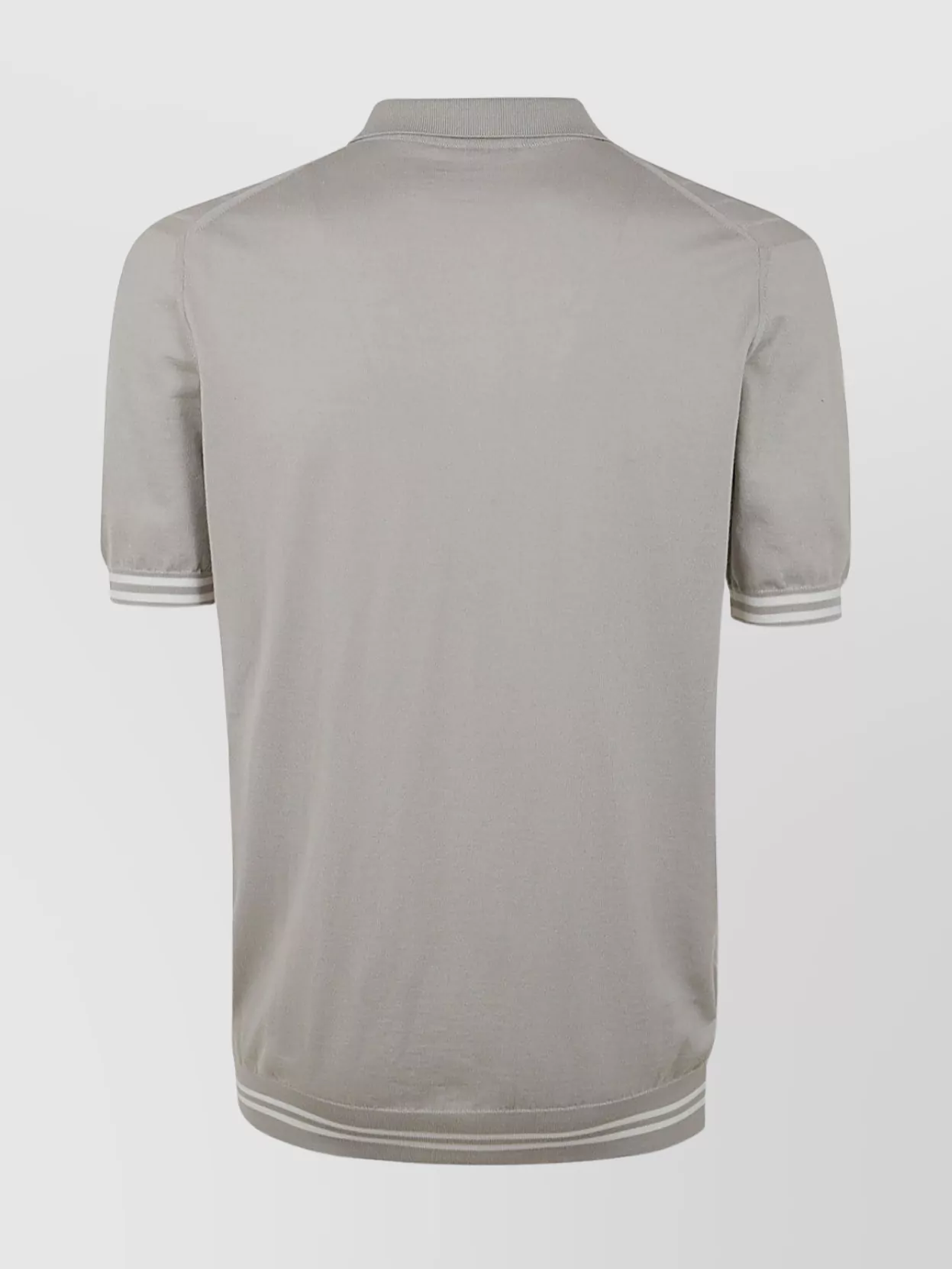 Kiton Ribbed Texture Polo Shirt With Striped Accents