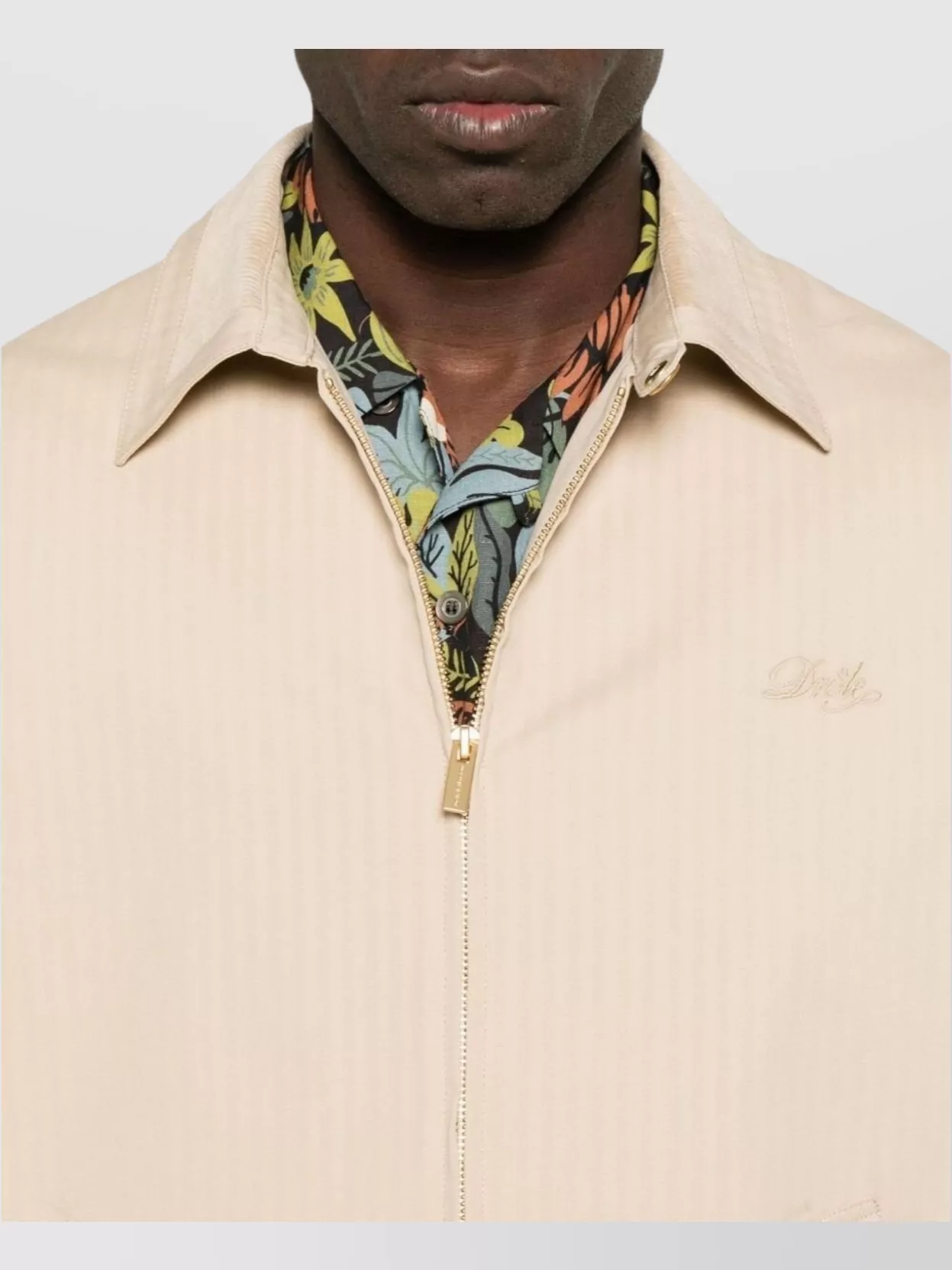Drôle De Monsieur Casual Jacket Featuring Vertical Stripes