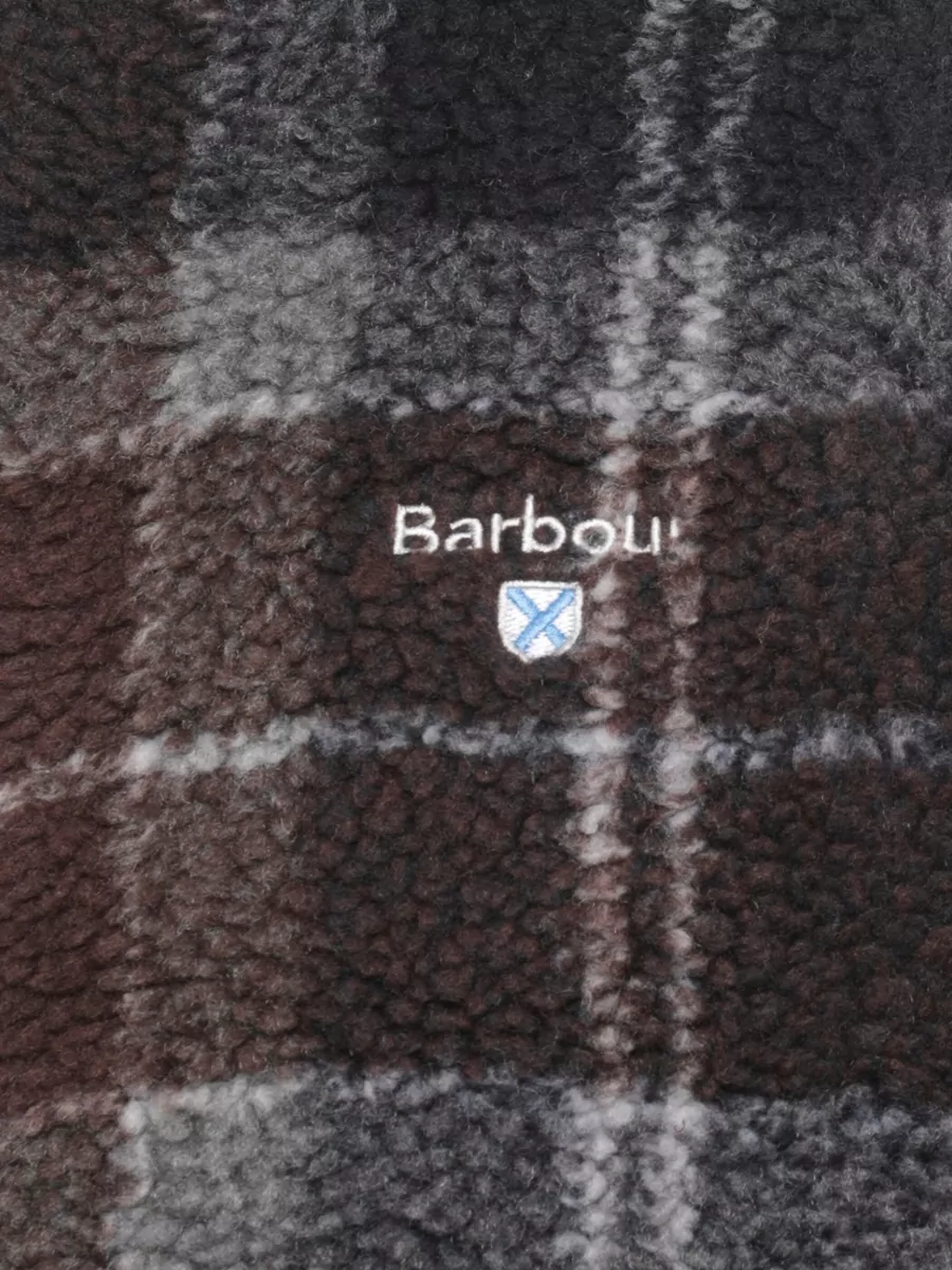 Barbour Tartan Synthetic Fur Fleece High Neck Jacket