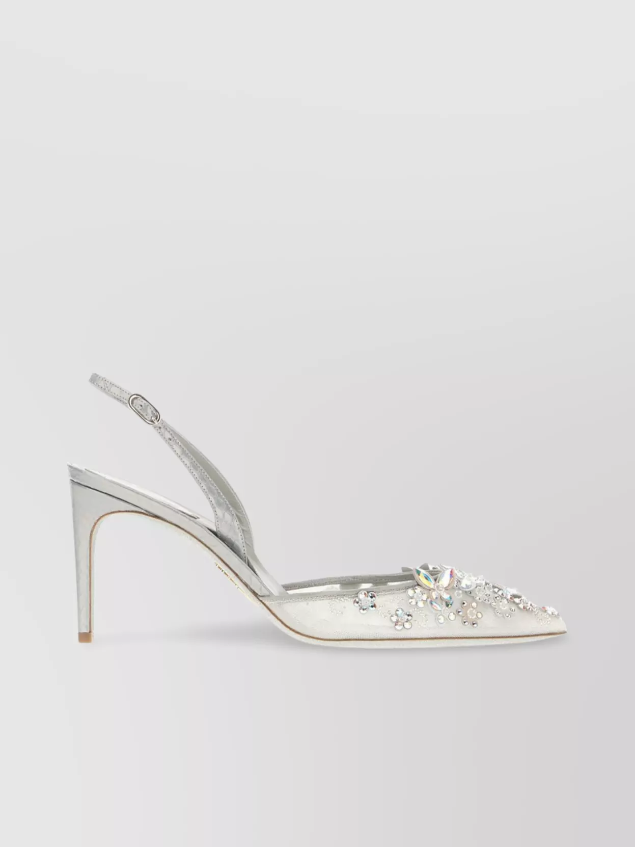 René Caovilla Pointed Toe Embellished Lace Pumps