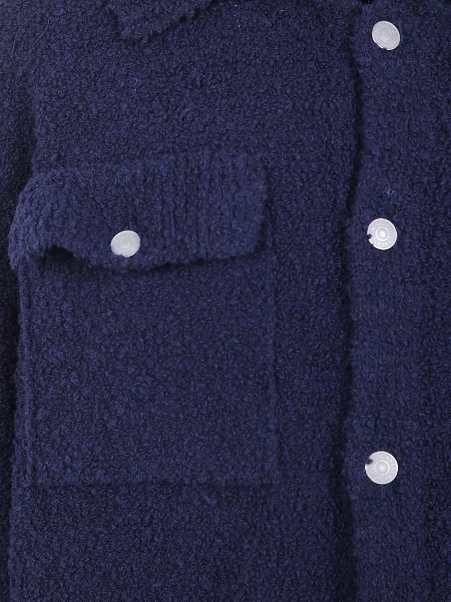 Laneus Wool Knit Boxy-Fit Overshirt