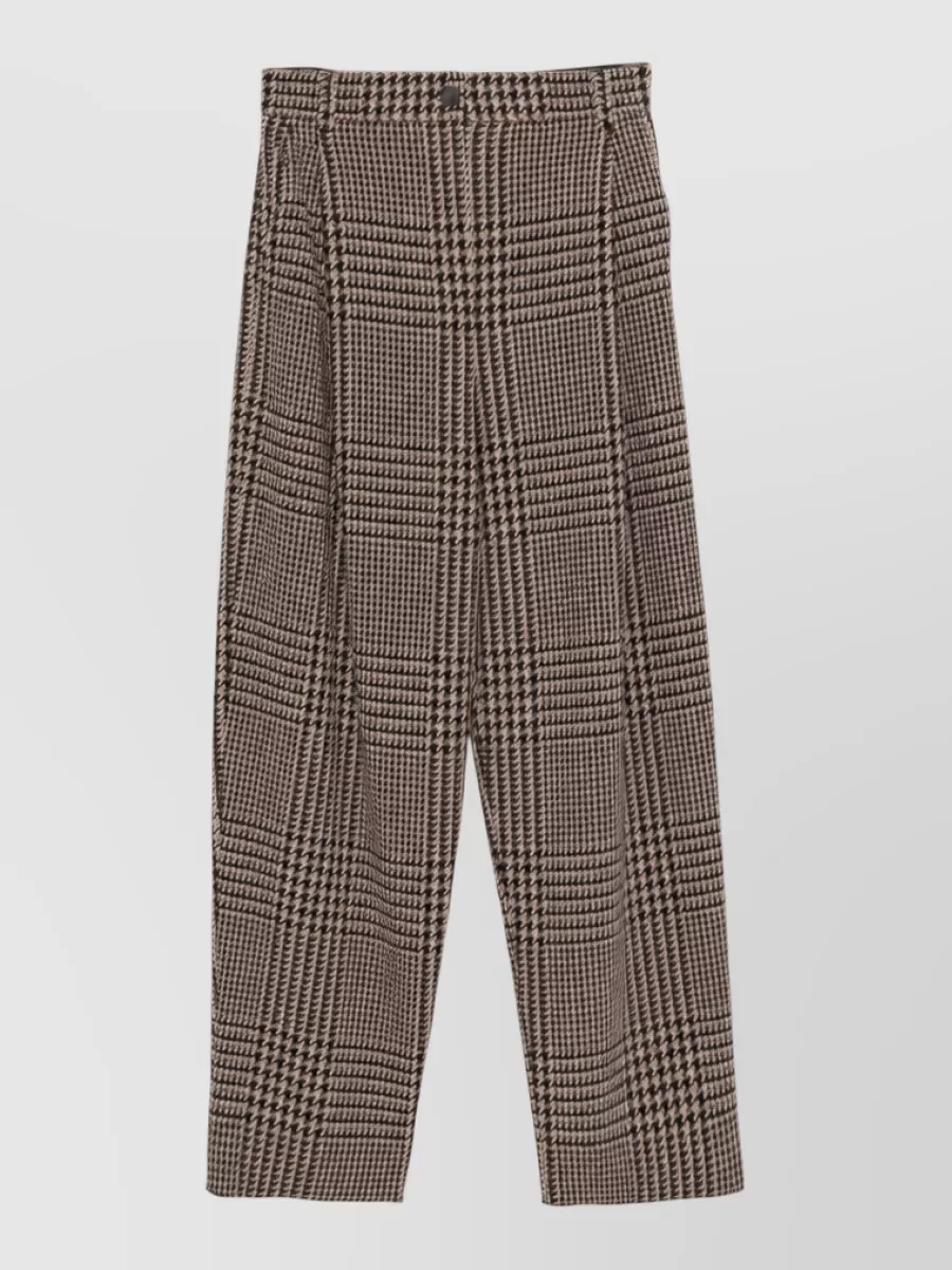 Emporio Armani prince of wales check high-rise straight-leg trousers