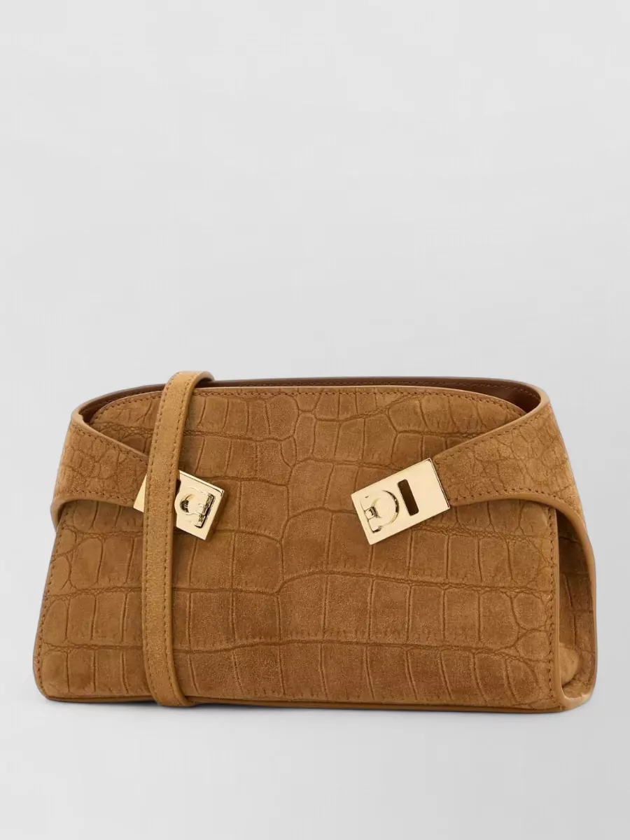 Ferragamo Hug Pouch Mini Leather Clutch Bag