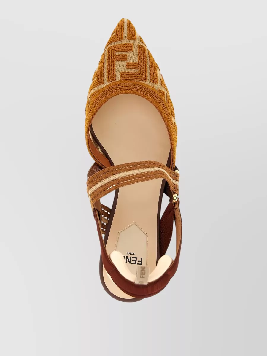 Fendi Colibri Slingback Pumps Kitten Heel Straps