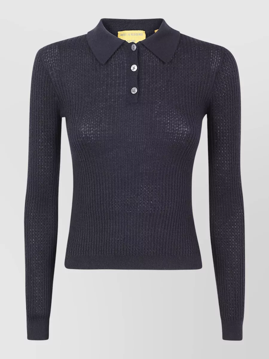 Guest In Residence Cashmere slim-fit long-sleeve polo shirt