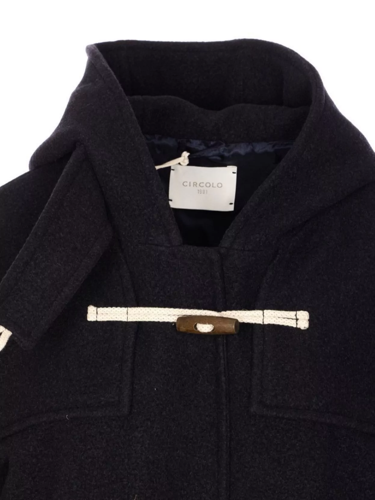 Circolo 1901 Hooded Wool Blend Jacket And Pockets