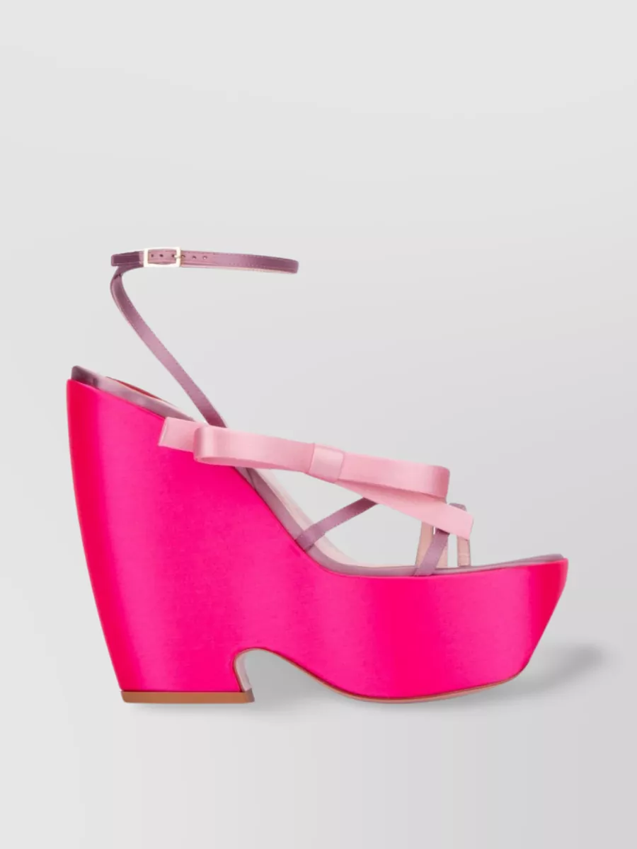 Shop Roger Vivier Strappy Open Toe Wedge Pumps In Pink