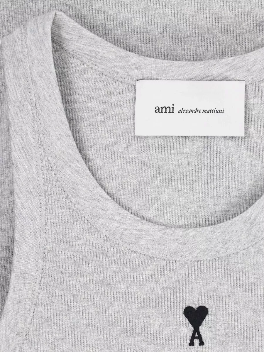 Ami Paris Cotton Long-Sleeve Corset Top