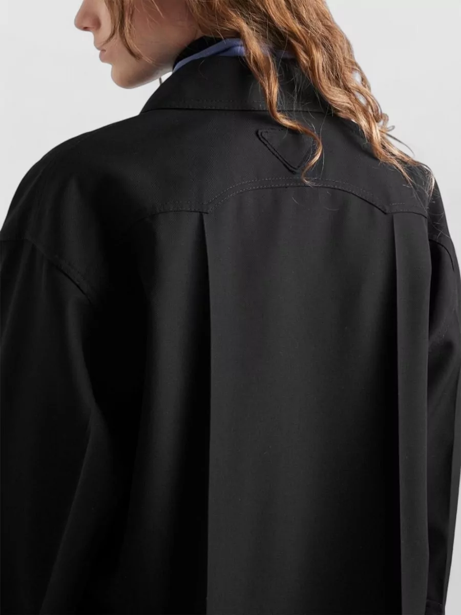 Prada Straight Jacket Shirt Collar Long Sleeves Chest Pockets