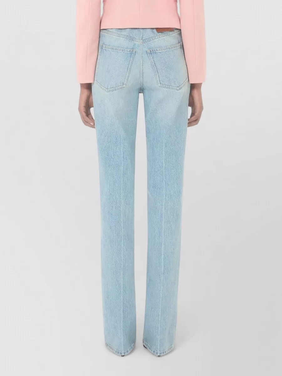 Valentino Cotton High-Rise Straight-Leg Jeans