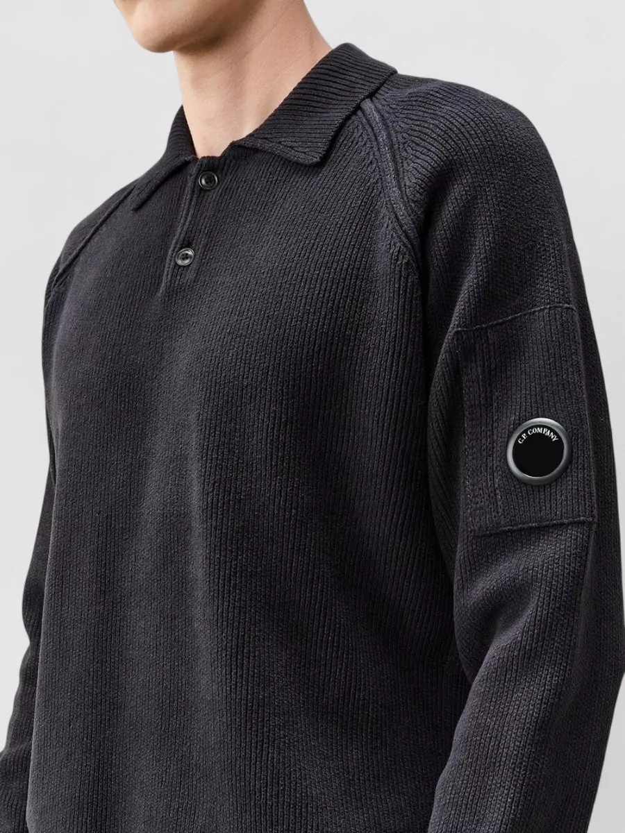 C.p. Company Ribbed Chenille Polo Shirt