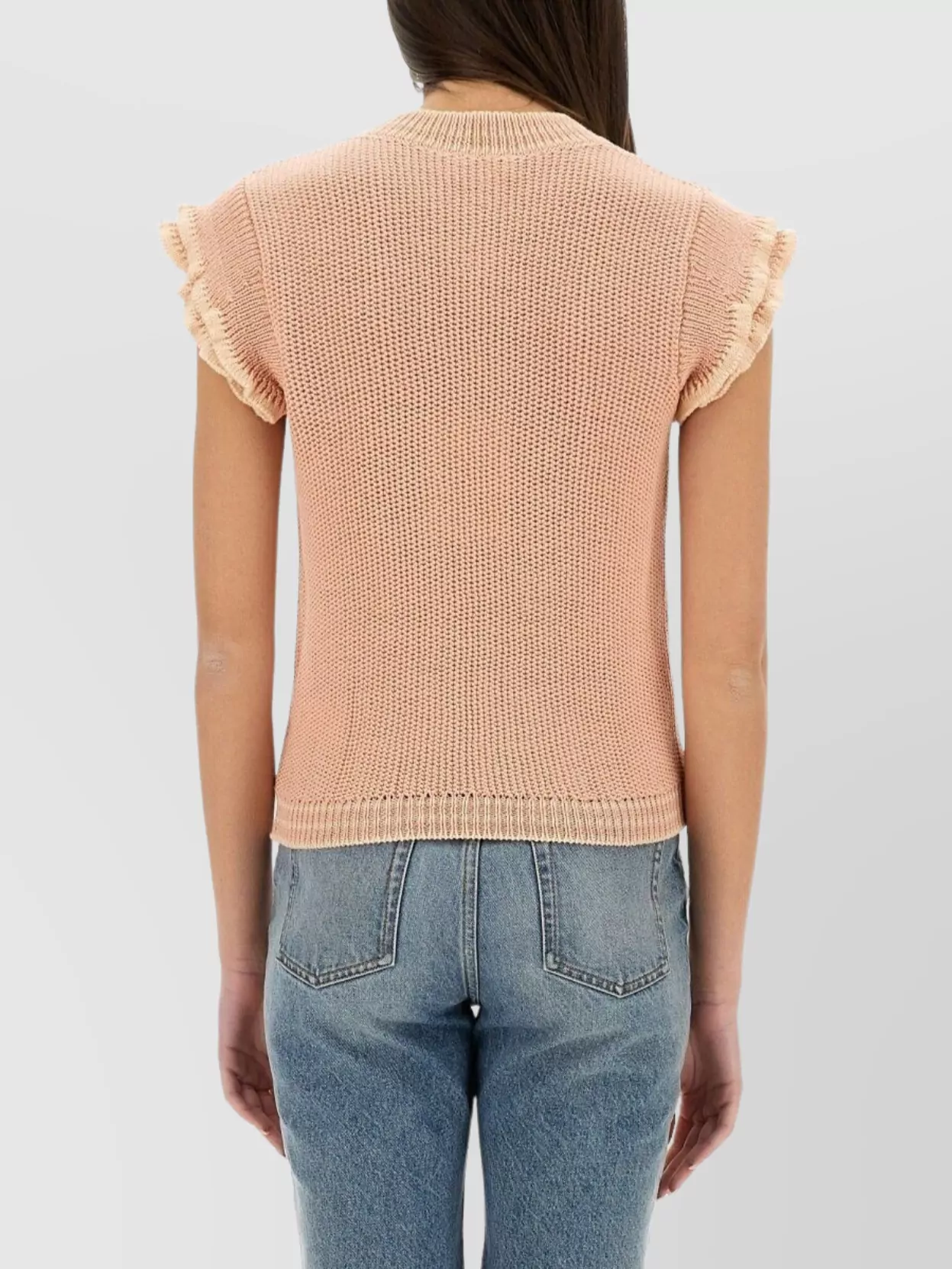 Chloé Wool Knit Top Ruffled Sleeves