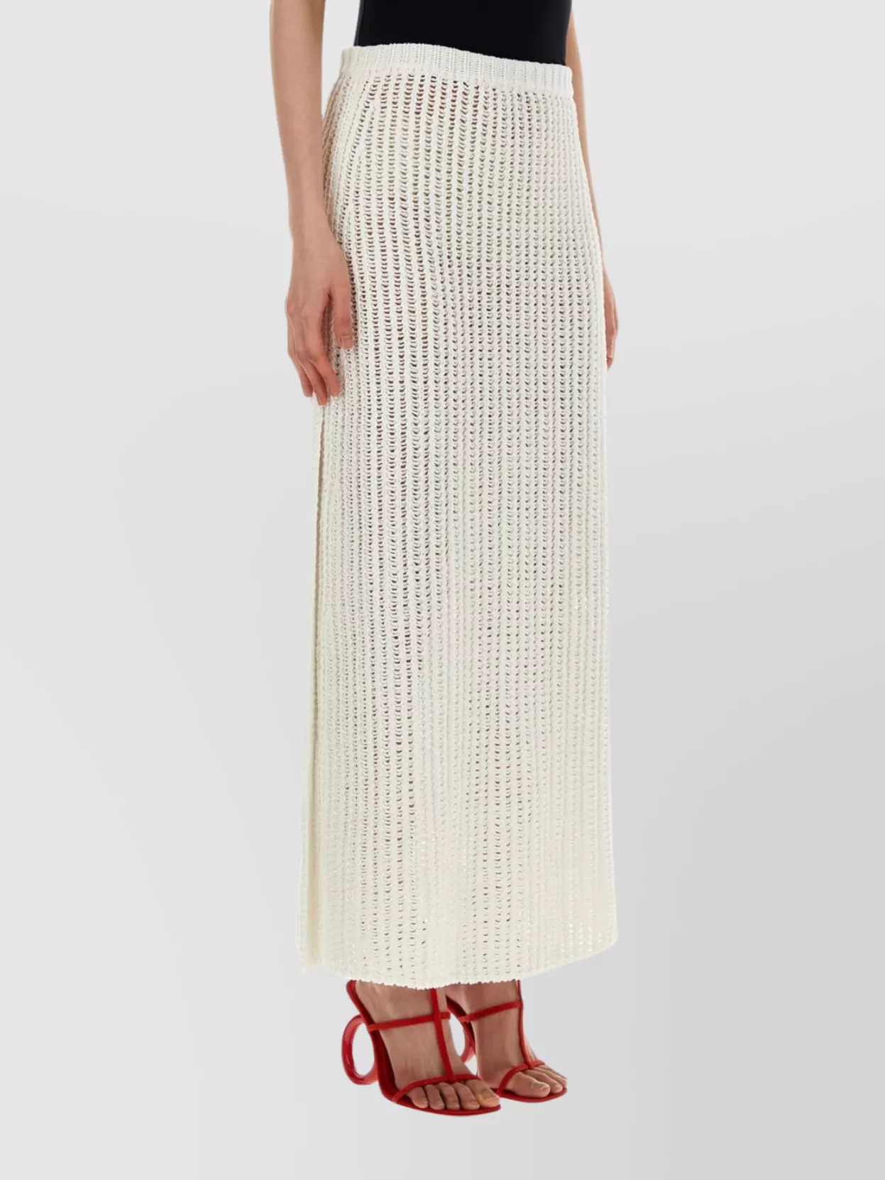 Ferragamo Cotton Knit Skirt Elastic Waist