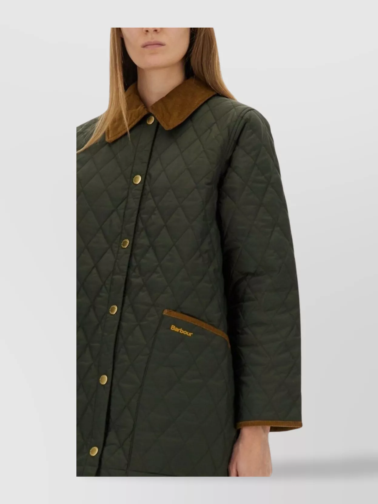 Barbour Quilted Coat With Long Sleeves And Pockets