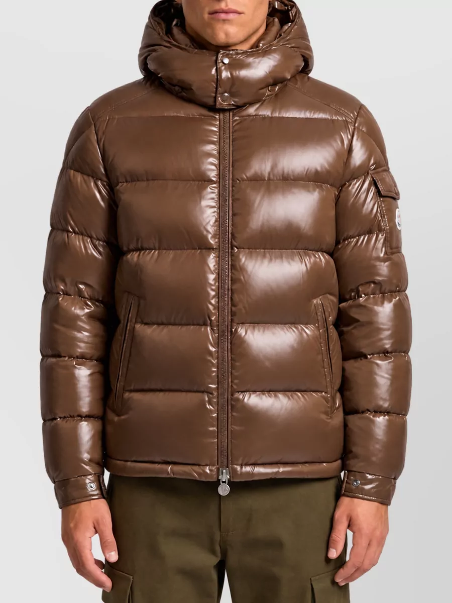 Moncler down hooded quilted puffer jacket