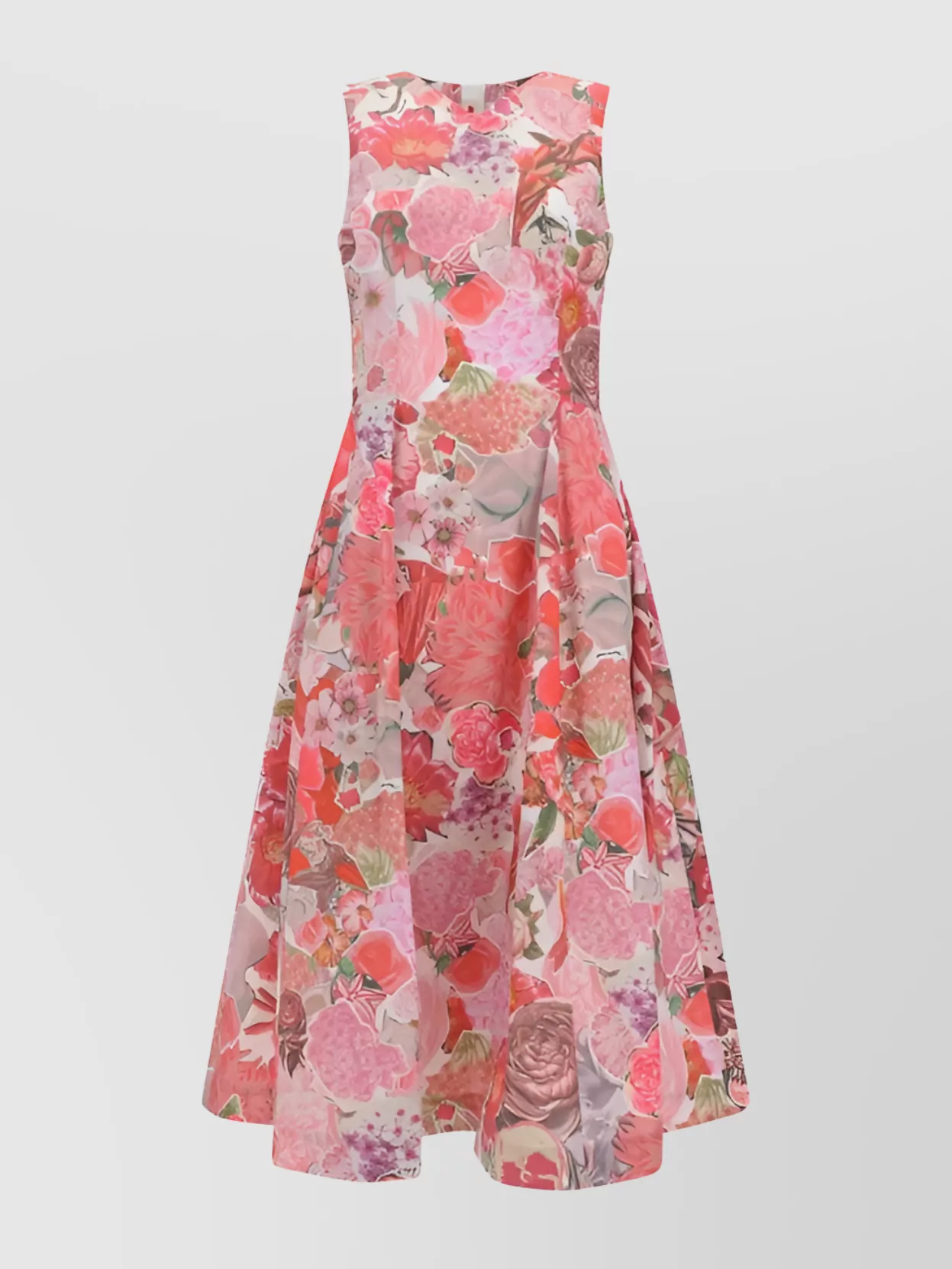 Shop Marni Floral Print Cotton A-line Midi Dress