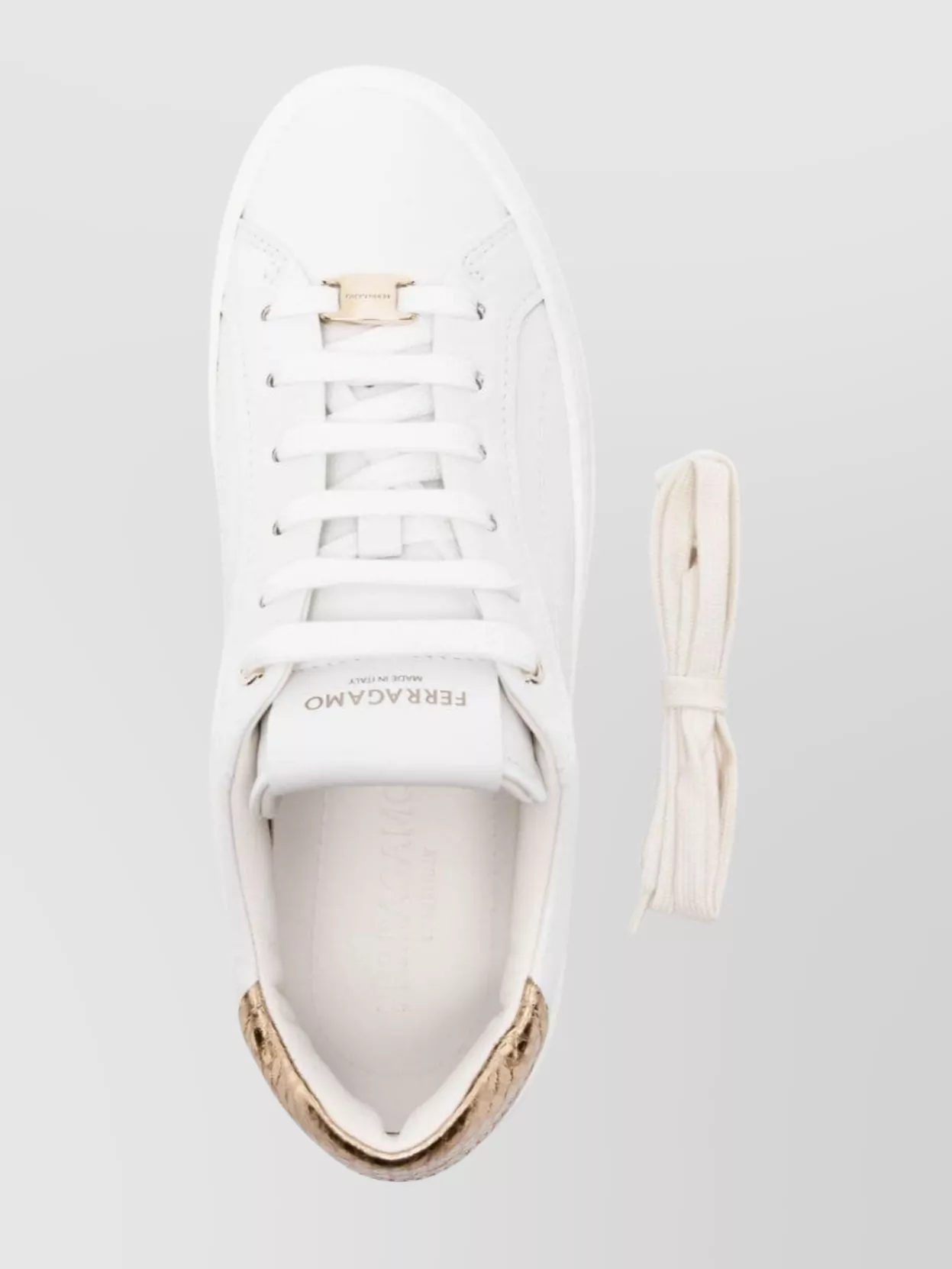 Ferragamo Leather Panelled Platform Sneakers With Rubber Sole