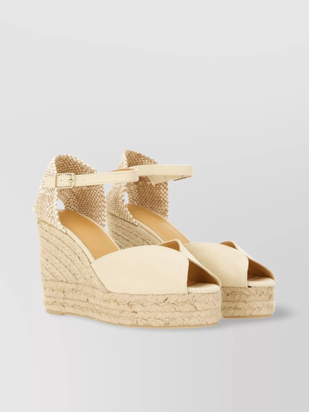 Shop Castaã±er Open Back Peep Toe Sandalwood