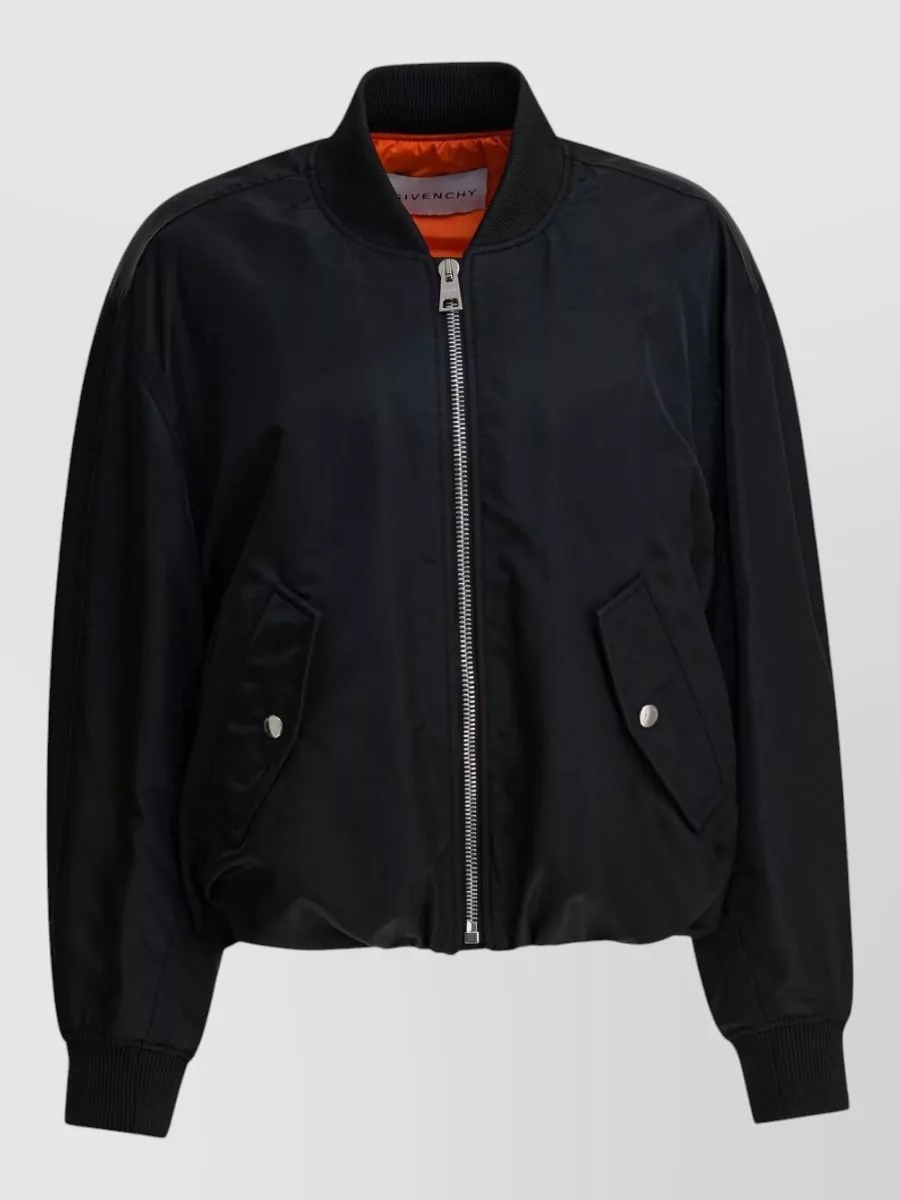 Givenchy Relaxed Fit Jacket With Ribbed Collar And Cuffs In Black