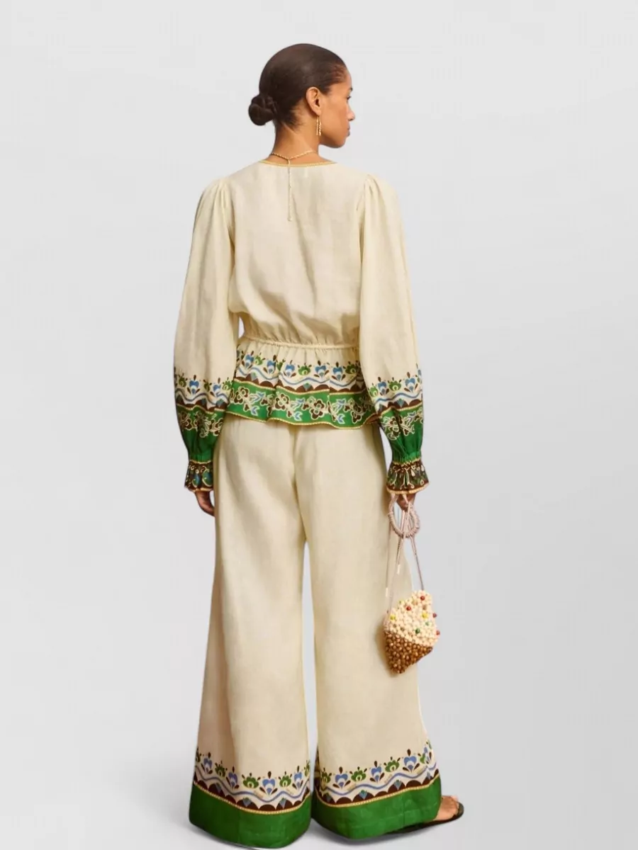 Alémais Floral-Print Puff-Sleeve Blouse