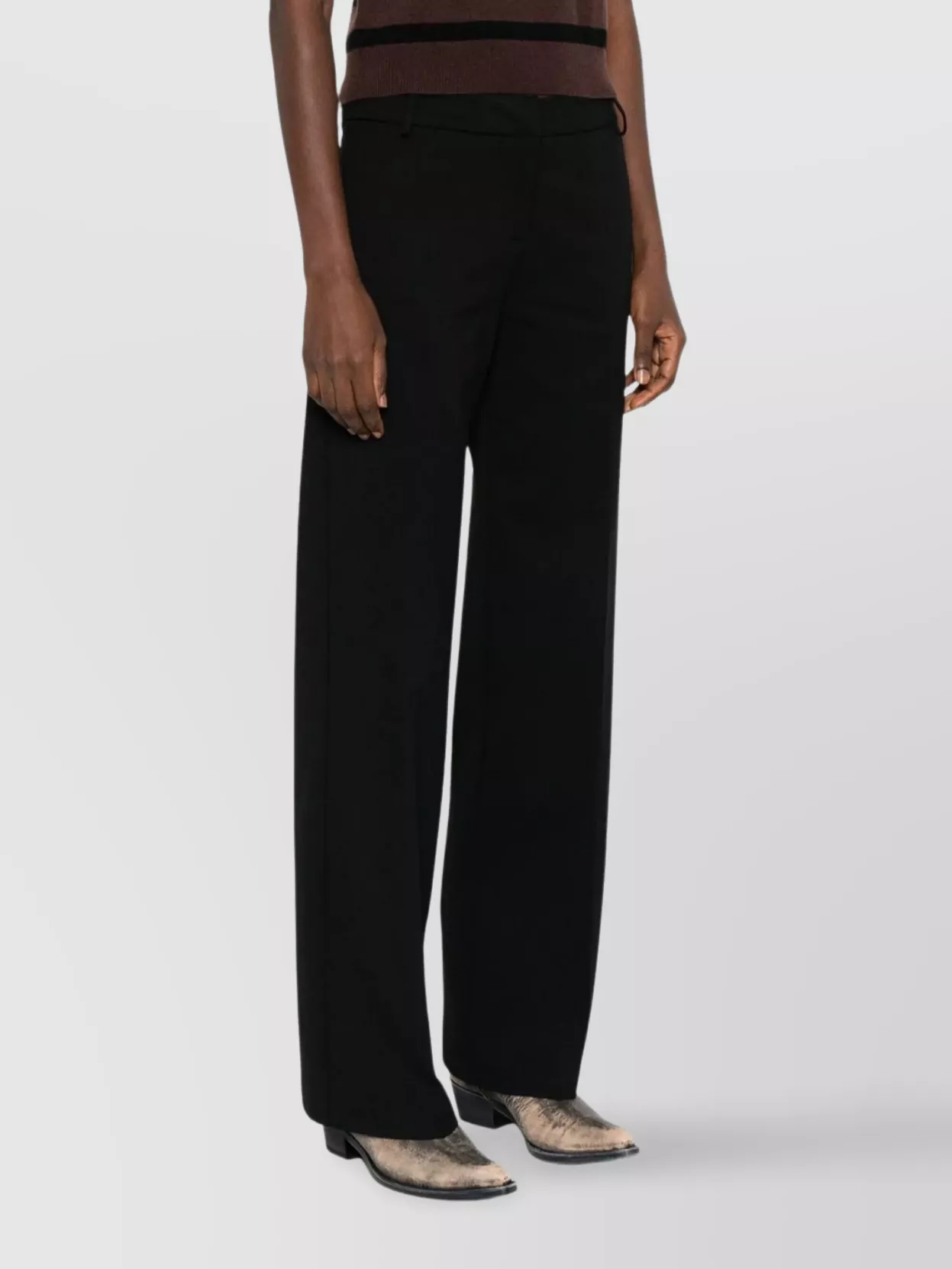 Ermanno Firenze Wide Leg Trousers With Pockets And Crease
