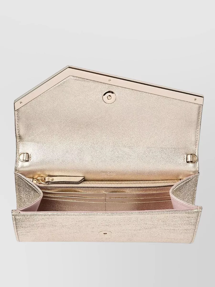 Jimmy Choo Emmie Lamb Leather Clutch Bag