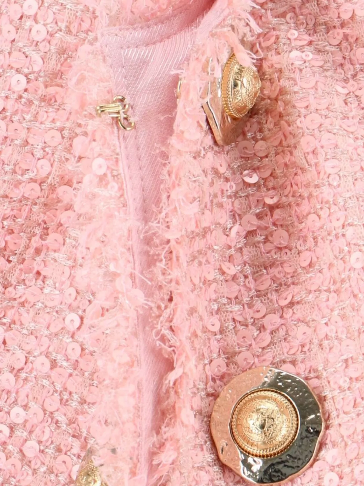 Balmain Jacket Textured Fabric Gold-Tone Buttons
