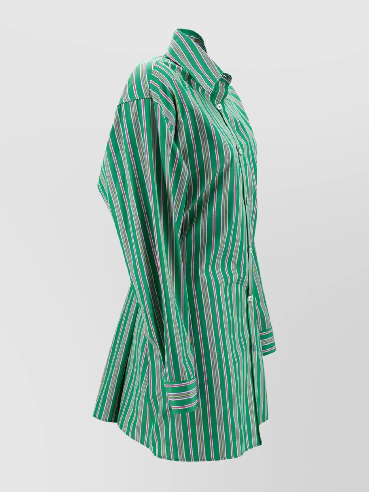 Etro Pocketed Collared Striped Long Sleeve Top