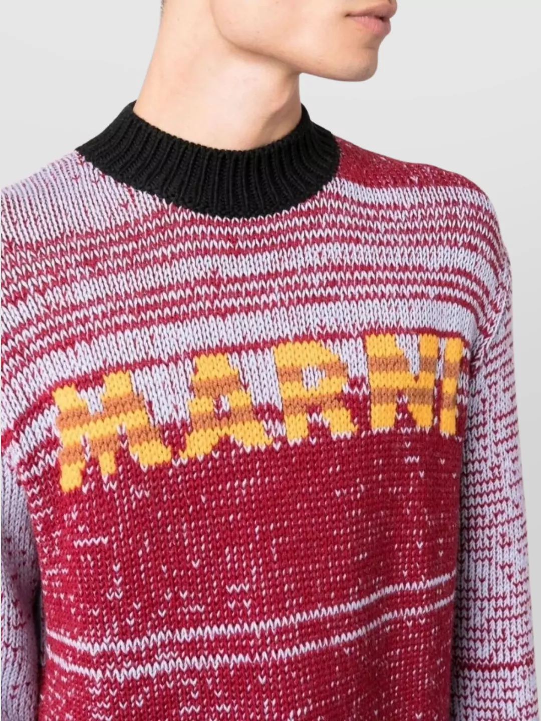 Marni Color Block Crew Neck Knit Sweater