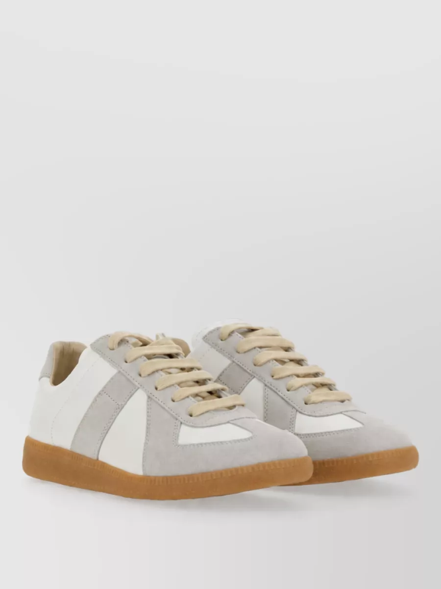 Maison Margiela Replica Lace Up Suede Leather Sneakers