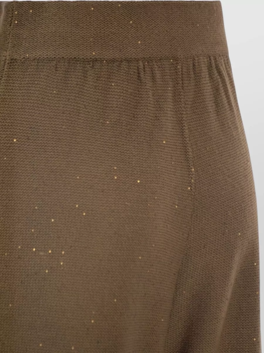 Fabiana Filippi Wide Leg Speckled Texture Silk Nylon Trousers