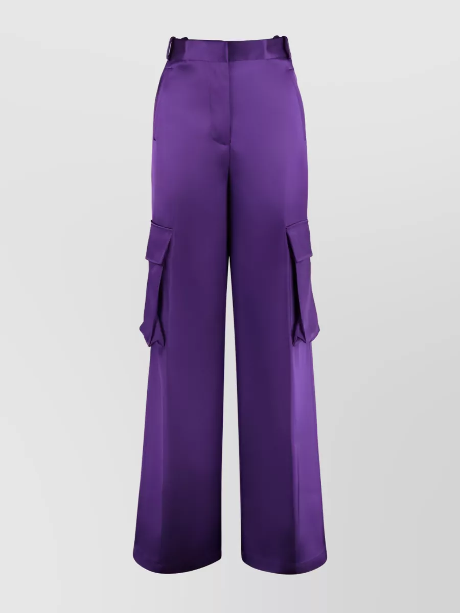 Shop Versace Vibrant Orchid Cargo Wide-leg Pants In Purple