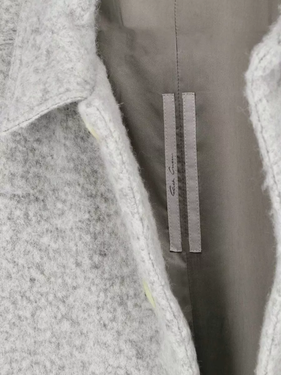 Rick Owens Alpaca Wool Single Breasted Coat