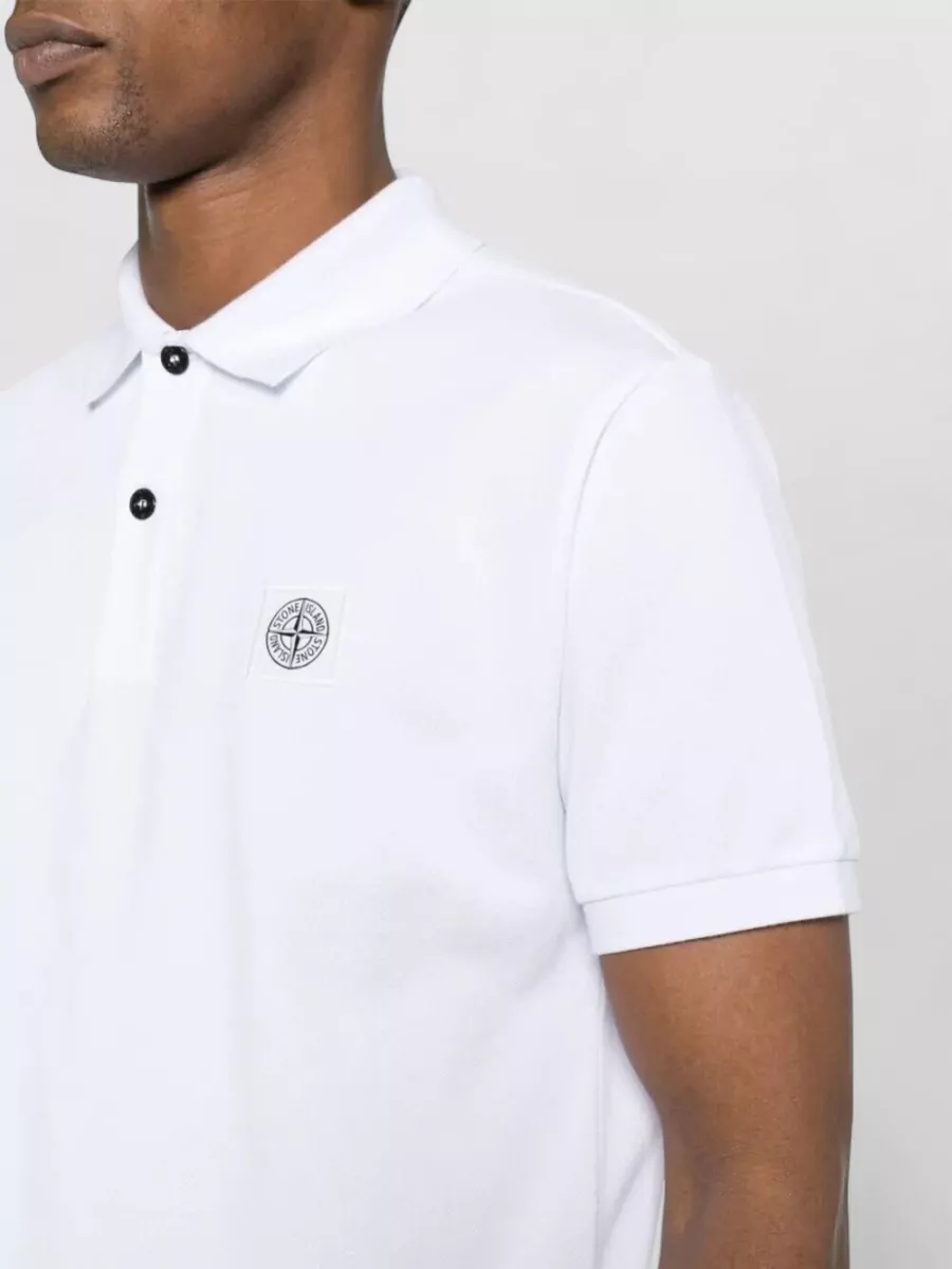 Stone Island Short Sleeve Polo Shirt Straight Fit Collar