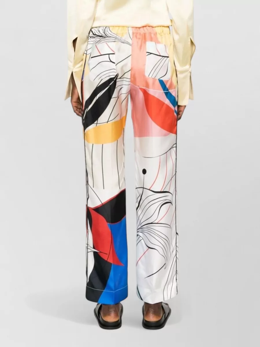 F.r.s For Restless Sleepers Floral-Print Silk Wide-Leg Trousers