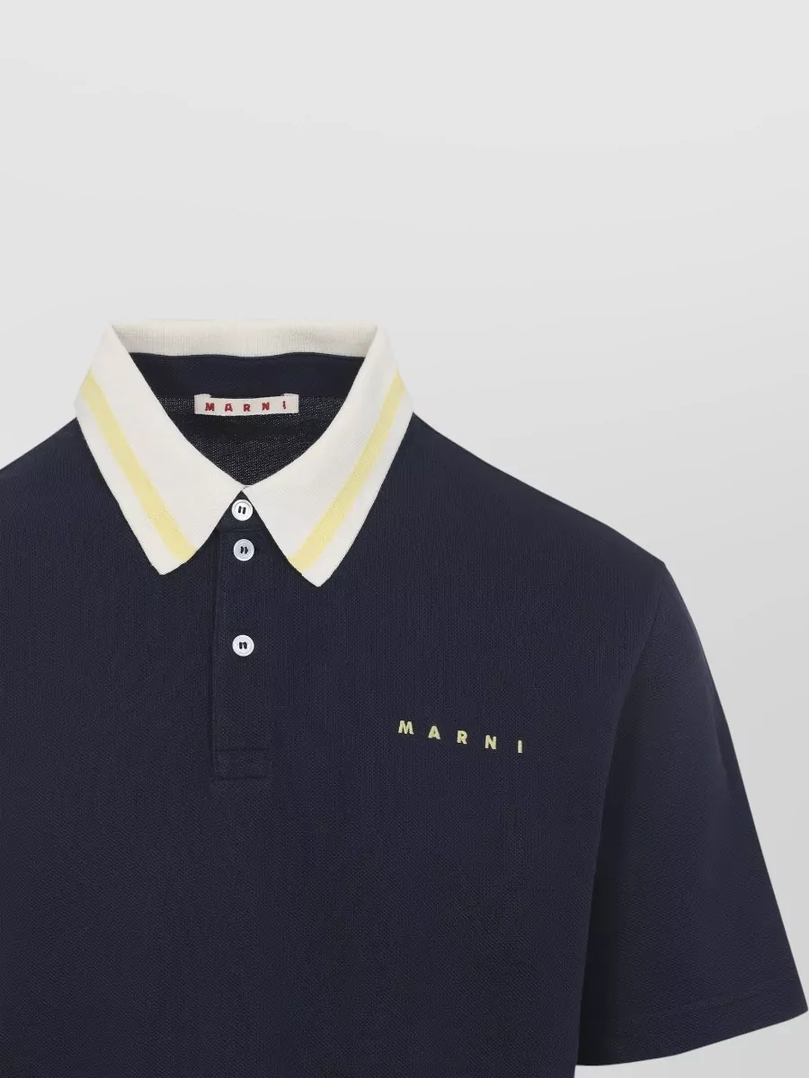 Marni Polo Shirt Short Sleeves Contrasting Collar