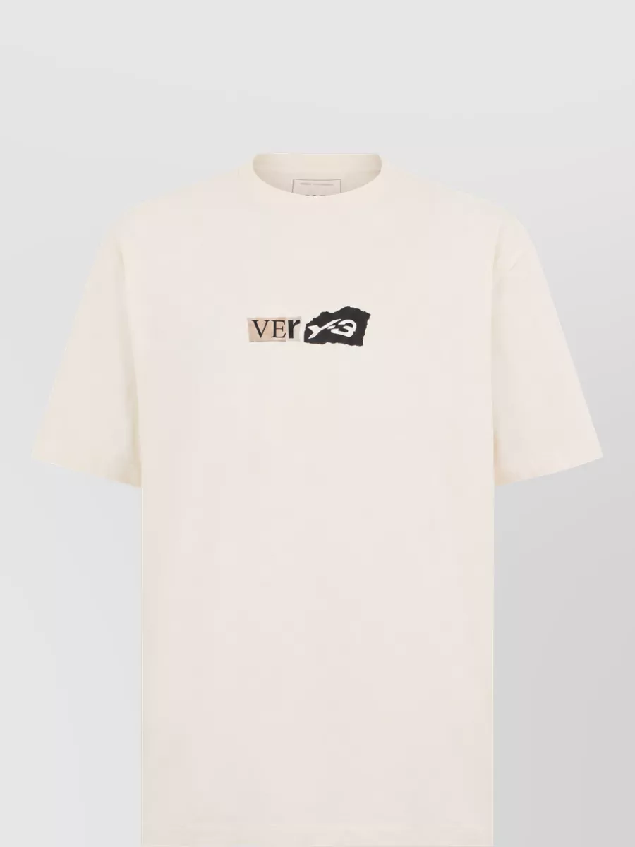 Adidas Y3 cotton logo print short sleeve t-shirt