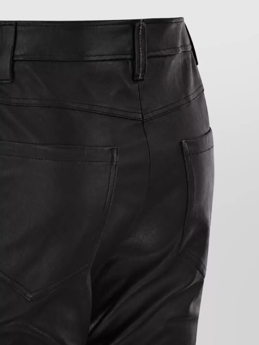 Brunello Cucinelli Leather Straight-Leg Trousers