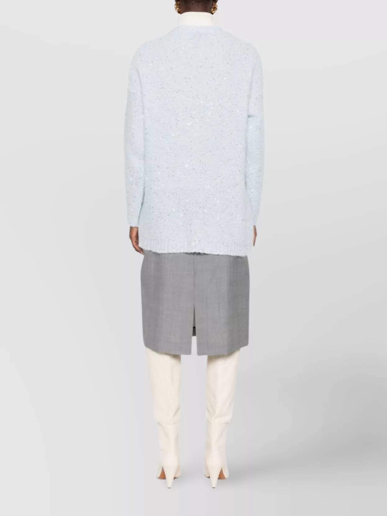 Ermanno Firenze Cable Knit Cardigan With Lace And Sequins