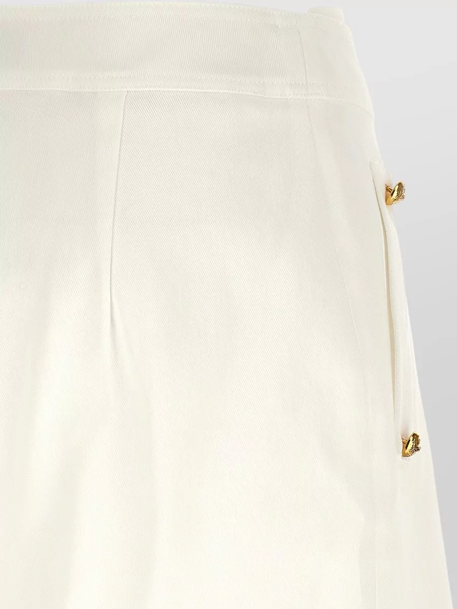 Elisabetta Franchi High Waist Skirt Gold Tone Buttons
