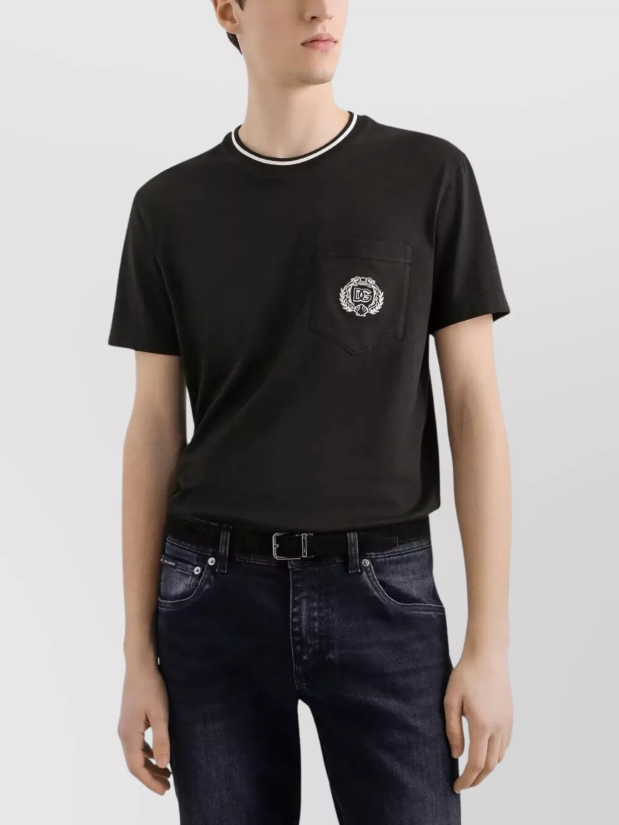 Dolce&Gabbana Crew Neck Short Sleeve Contrast Pocket Vest
