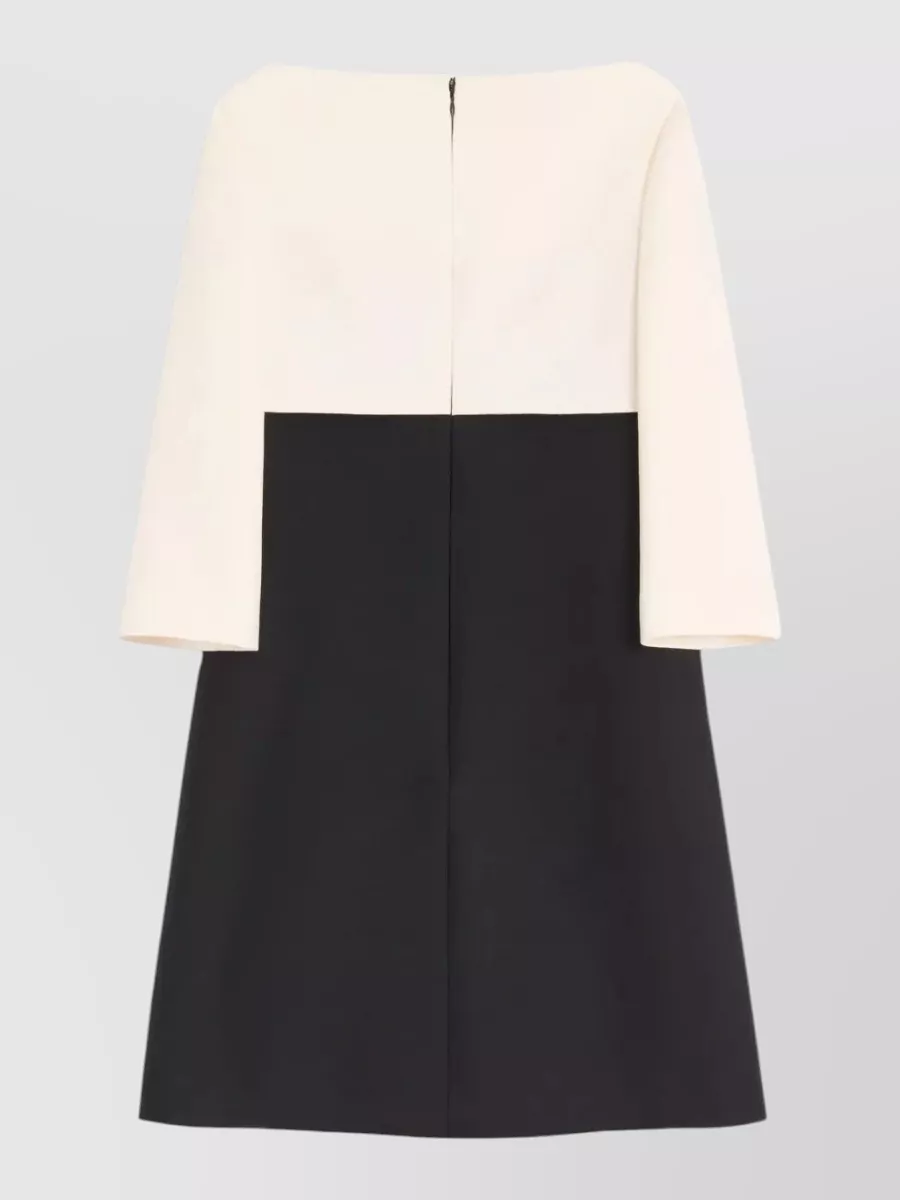 Valentino Short Dress With Bow And Two-tone Sleeves In Animal Print