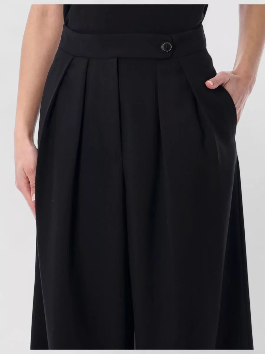 Dries Van Noten Wool Low-Rise Wide-Leg Pleated Trousers