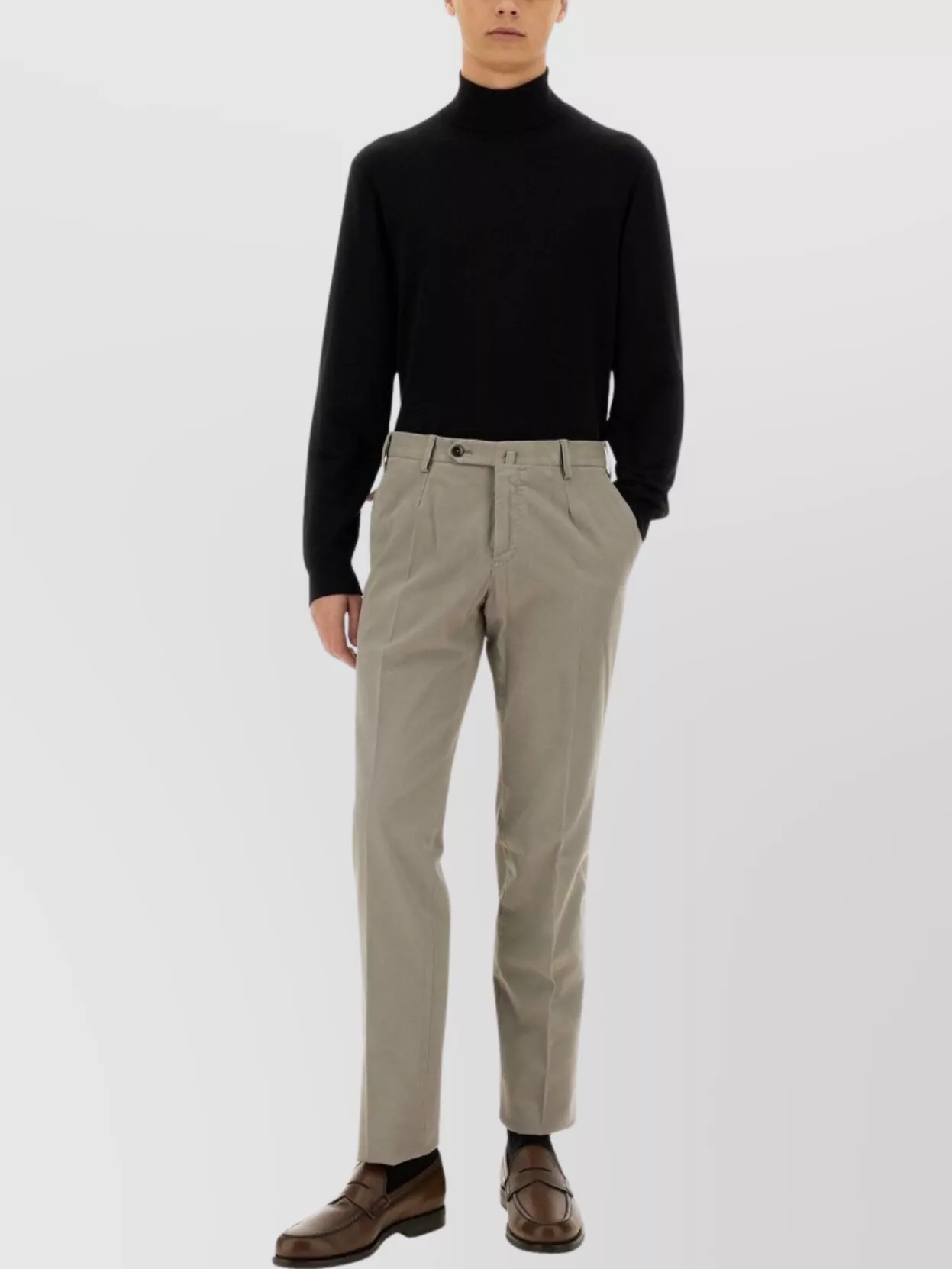 Pt Torino Gabardine Trousers With Back And Side Pockets