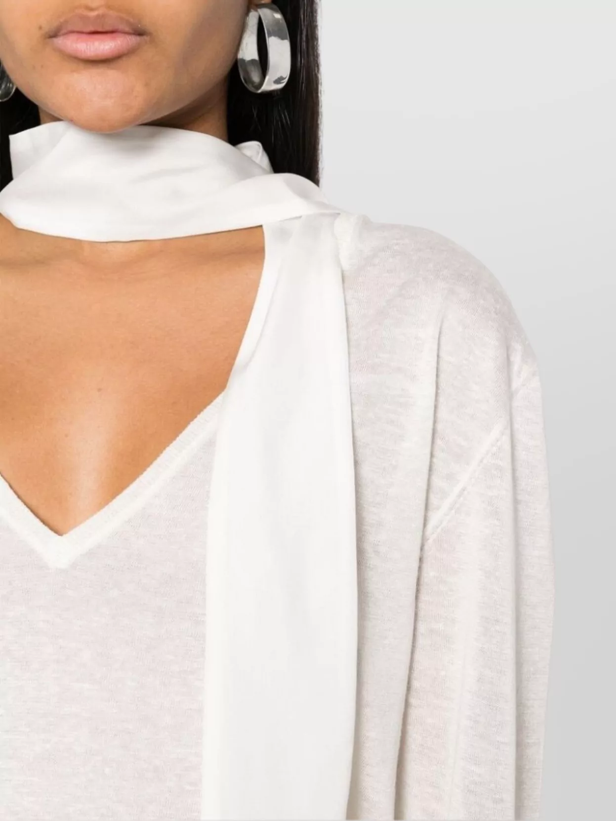 Fabiana Filippi Relaxed Fit Knitwear With Deep V-neck In White