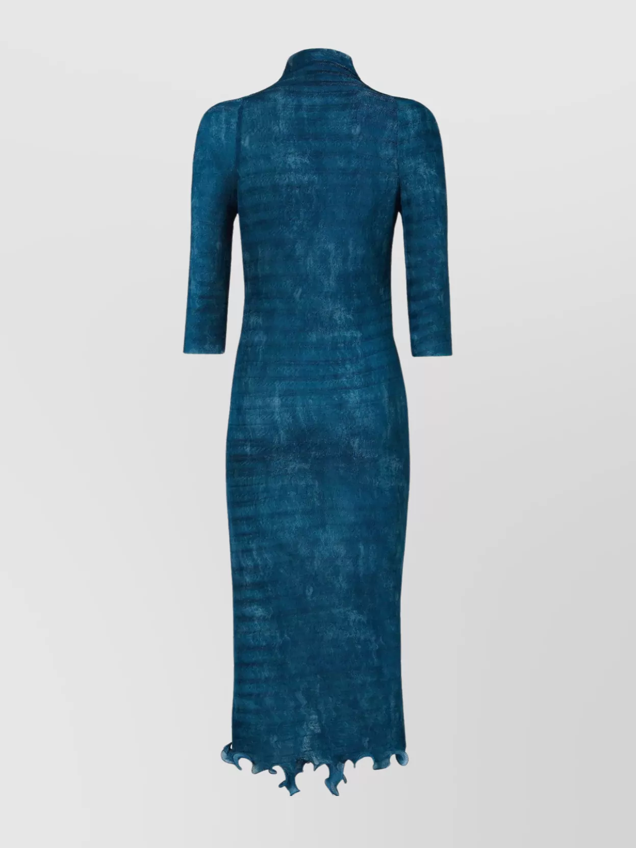 Fendi Textured High Neck Dress Ruffles